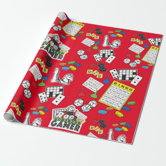 Papel De Regalo Noche de juegos, juegos de mesa y Word rompe