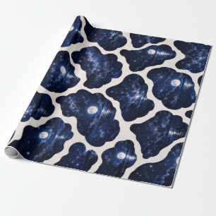 Papel De Regalo Noche de océano iluminada por la luna estrellada