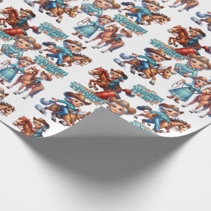 Papel De Regalo Noche de Rodeo Occidental con el Día de la Madre d