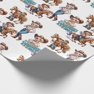 Papel De Regalo Noche de Rodeo Occidental con el Día de la Madre d