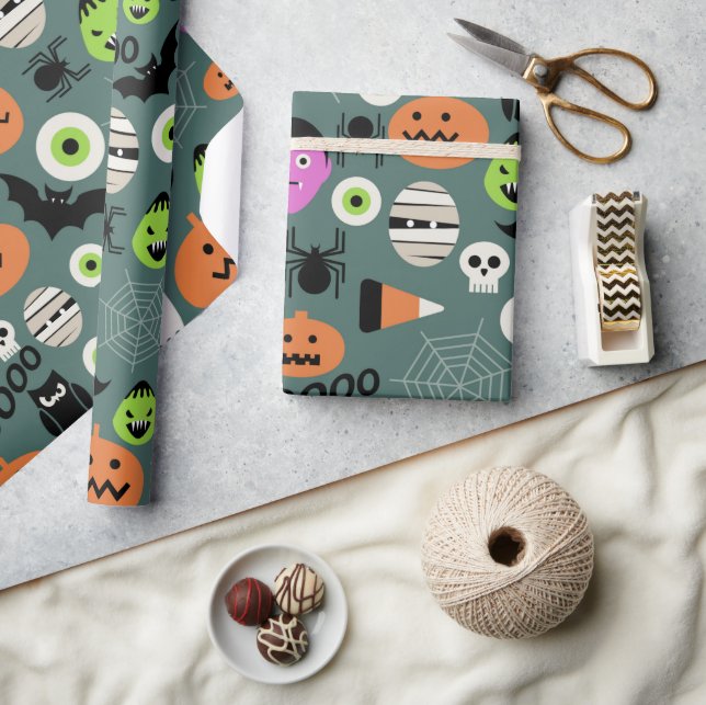 Papel De Regalo Noche de Terror de Halloween (Artesanía)
