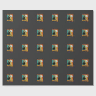 Papel De Regalo Noche de Terror de Halloween Casa Embrujada Vector