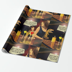 Papel De Regalo Noche divertida de señoras con T-rex 