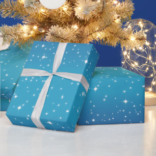Papel De Regalo Noche estrellada azul