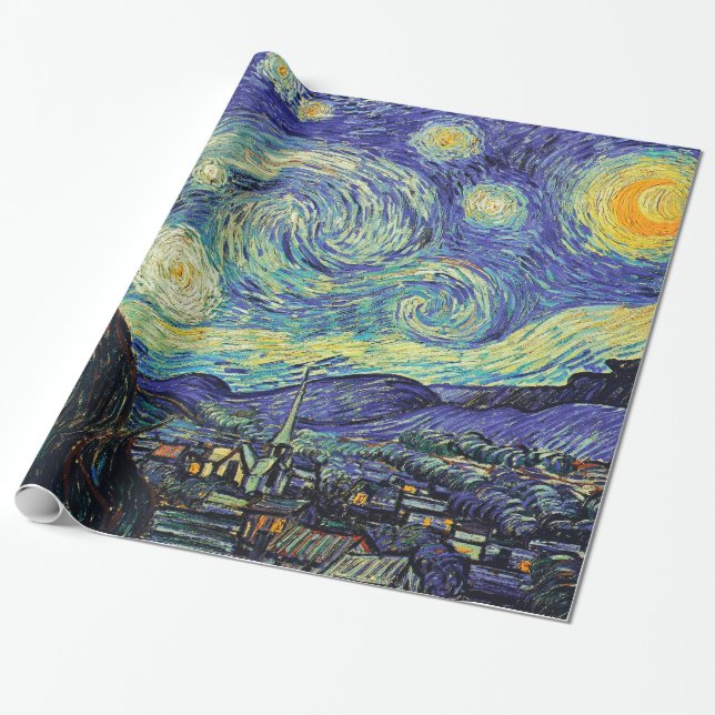Papel De Regalo Noche estrellada de van Gogh (Desenrollado)