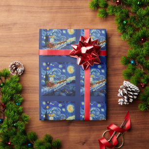 Papel De Regalo Noche estrellada San Nicolás llega a St Remy