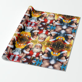 Papel De Regalo Noche festiva de sucio Santa con Navidades animand