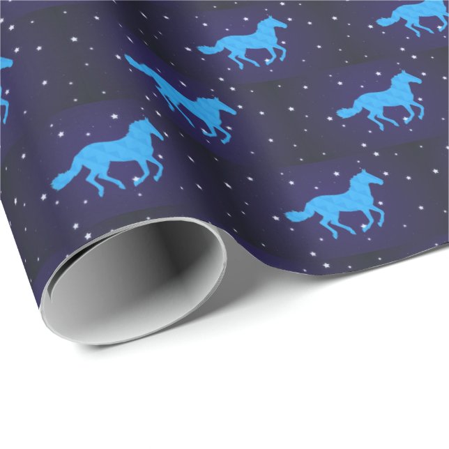 Papel De Regalo Noche Horse Starry (Esquina del rollo)