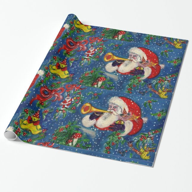 Papel De Regalo NOCHE navidad / SANTA (Desenrollado)