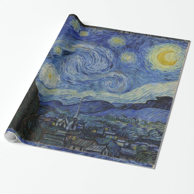 Papel De Regalo Noche Van Gogh Starry (Desenrollado)