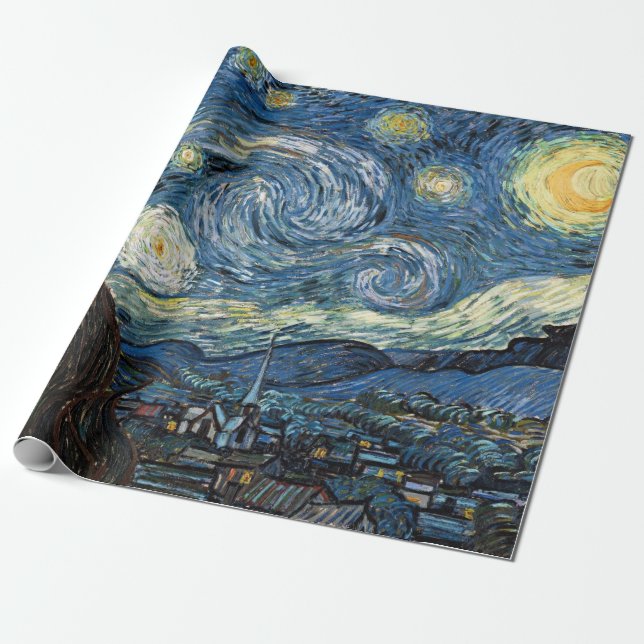 Papel De Regalo Noche Van Gogh Starry (Desenrollado)