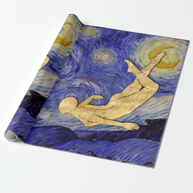 Papel De Regalo Noche Vincent Van Gogh Starry (Desenrollado)