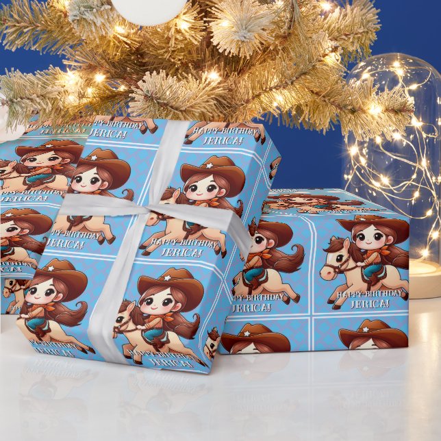 Papel De Regalo Noche y bovino cutáneos cumpleaños occidental (Vacaciones)