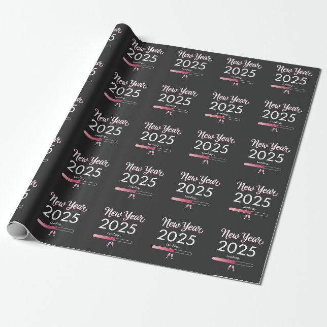 Papel De Regalo Nochebuena de Año Nuevo 2025 (Desenrollado)