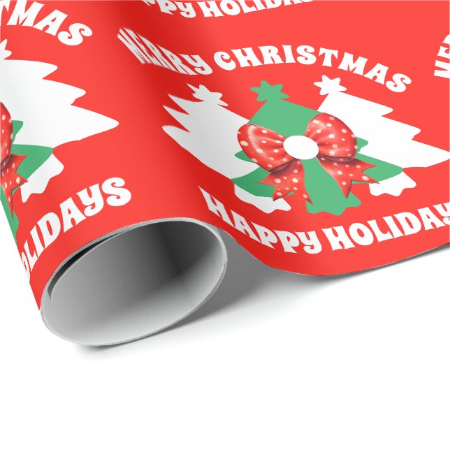 Papel De Regalo Nochebuena navideña moderna y editable (Esquina del rollo)