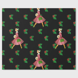 Papel De Regalo Nochebuena vintage de los años 50