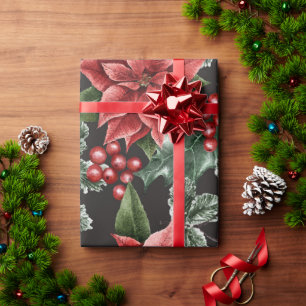 Papel De Regalo Noches navideñas de verano de verano de pinos rojo