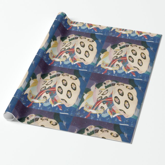 Papel De Regalo NOCTURNA CON MÁSCARAS / Mascarada veneciana Art Dé (Desenrollado)