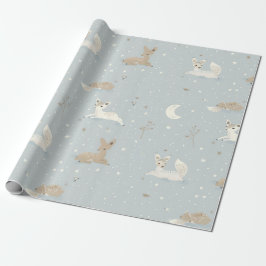 Papel de regalo nocturno de cervatillo soñoliento