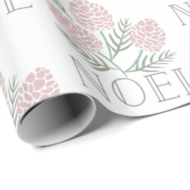 Papel De Regalo NOEL Patrón de cono rosado blanco