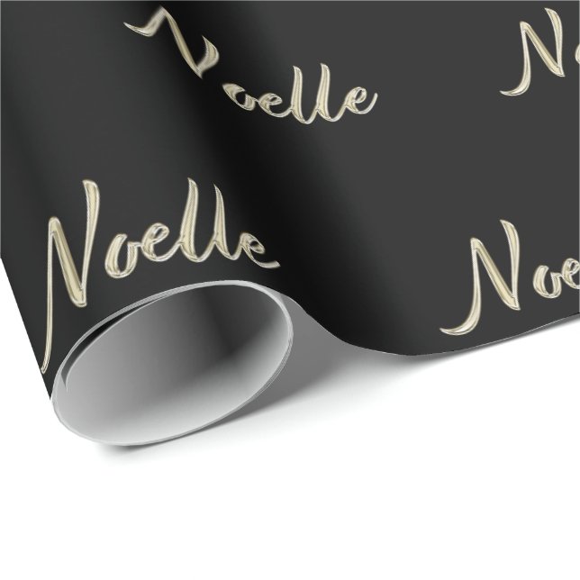 Papel De Regalo Noelle white gold Handwriting Geschenkpapier (Esquina del rollo)