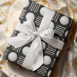 Papel De Regalo Noir Black Golf Ball y Tee Gift