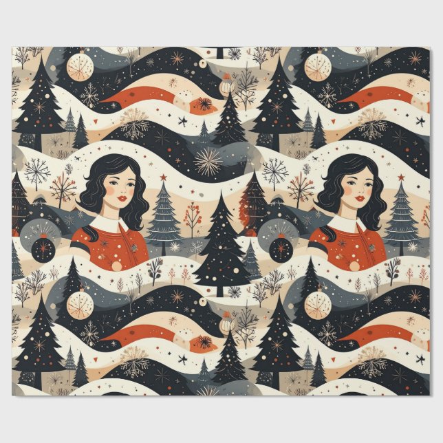 Papel De Regalo Noir Noël (Superficie plana)