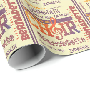 Papel De Regalo Nombramiento Coro de Sentimiento Temático Cumpleañ