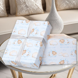 Papel De Regalo Nombramiento del bebé Bear Blue del recién nacido