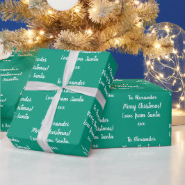Papel De Regalo Nombrar El Amor De Los Navidades De Santa Emerald