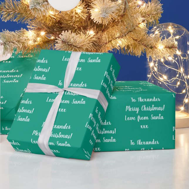 Papel De Regalo Nombrar El Amor De Los Navidades De Santa Emerald  (Vacaciones)