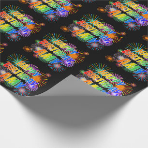 Papel De Regalo Nombre "AMY", diversión "FELIZ CUMPLEAÑOS"