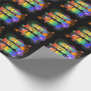 Papel De Regalo Nombre "ANNA", diversión "FELIZ CUMPLEAÑOS"