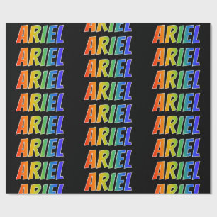 Papel De Regalo Nombre ARIEL con arcoíris; Divertido y Colorido