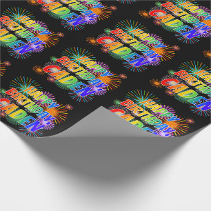 Papel De Regalo Nombre "CADEN", diversión "FELIZ CUMPLEAÑOS"