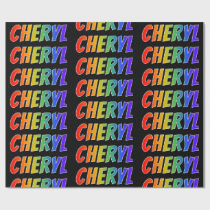 Papel De Regalo Nombre "CHERYL" Arcoíris; Divertido y Colorido