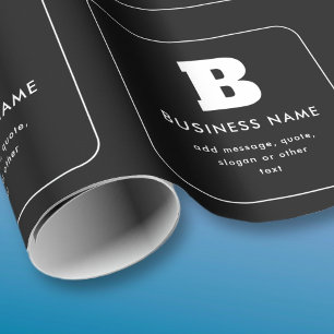 Papel De Regalo Nombre comercial y eslogan editables Blanco y ne