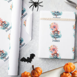 Papel De Regalo Nombre Cuadtado Girly Pink Witch Watercolor Hallow