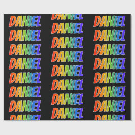 Papel De Regalo Nombre "DANIEL" del arco iris; Diversión y
