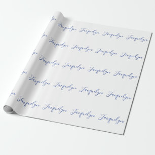 Papel De Regalo Nombre de caligrafía moderna elegante de la llanur