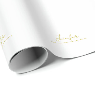 Papel De Regalo nombre de color dorado profesional minimalista mod