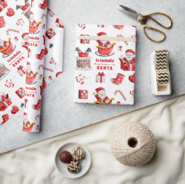 Papel De Regalo Nombre de corte a hijo de patrón de Santa