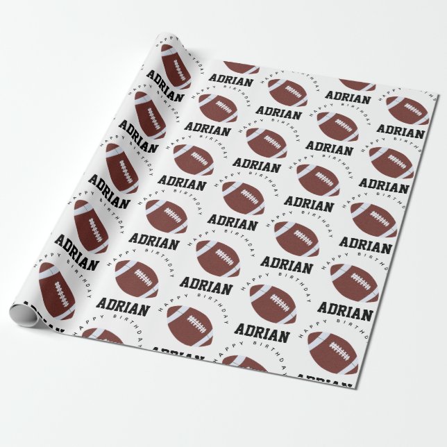 Papel De Regalo Nombre de cumpleaños de Gridiron Ball (Desenrollado)