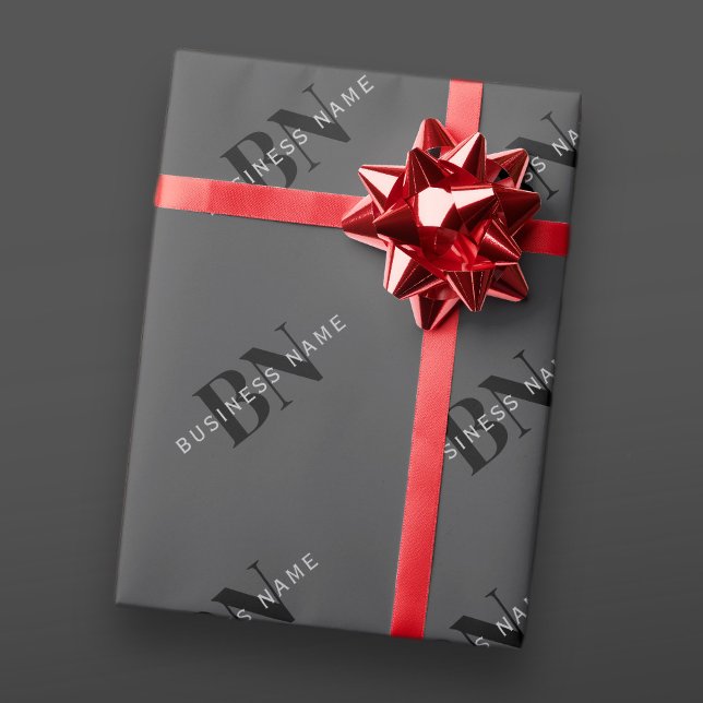 Papel De Regalo Nombre de empresa editable en gris (o cualquier ot (Subido por el creador)