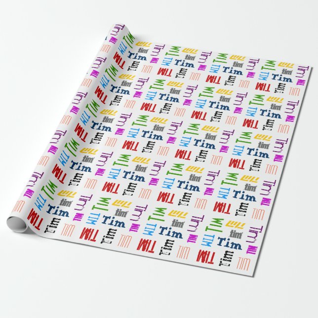 Papel De Regalo Nombre de encargo (3 letras) (Desenrollado)