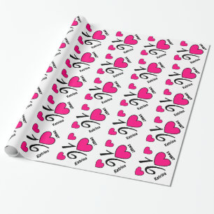 Papel De Regalo Nombre de encargo V3A de los CORAZONES del