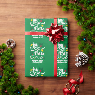 Papel De Regalo Nombre de familia ALEGRÍA EN JESÚS Navidad cristia