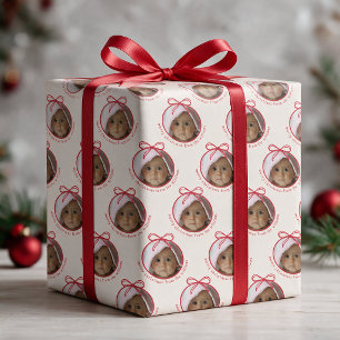 Papel De Regalo Nombre de familia de foto personalizada Navidad