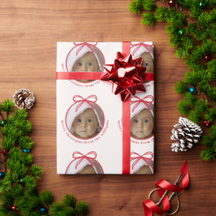 Papel De Regalo Nombre de familia de foto personalizada Navidad