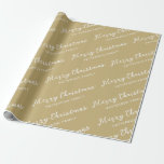 Papel De Regalo Nombre de familia simple Gold Merry Christmas<br><div class="desc">Navidades envolviendo papel con idea personalizada de giftwrap con nombre personalizado y mensaje Happy Holidays. Sorprenda a sus amigos y familiares con esta Minimalista y simple gota.</div>
